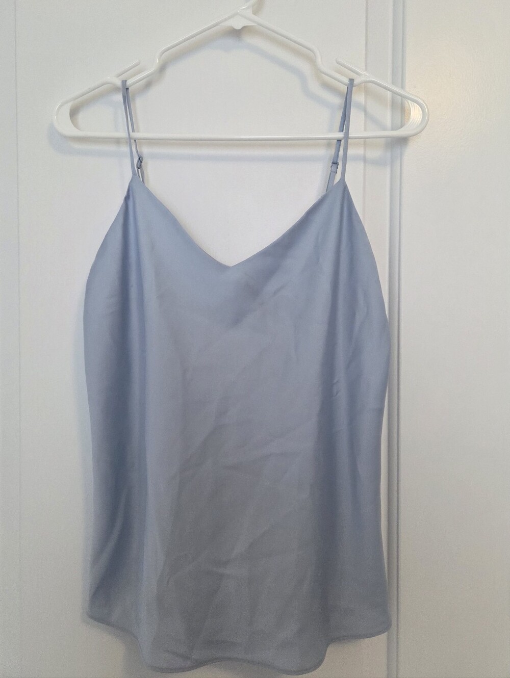 Club Monaco Pale Blue Silk-Feel Cami with Adjustable Straps - Size Small